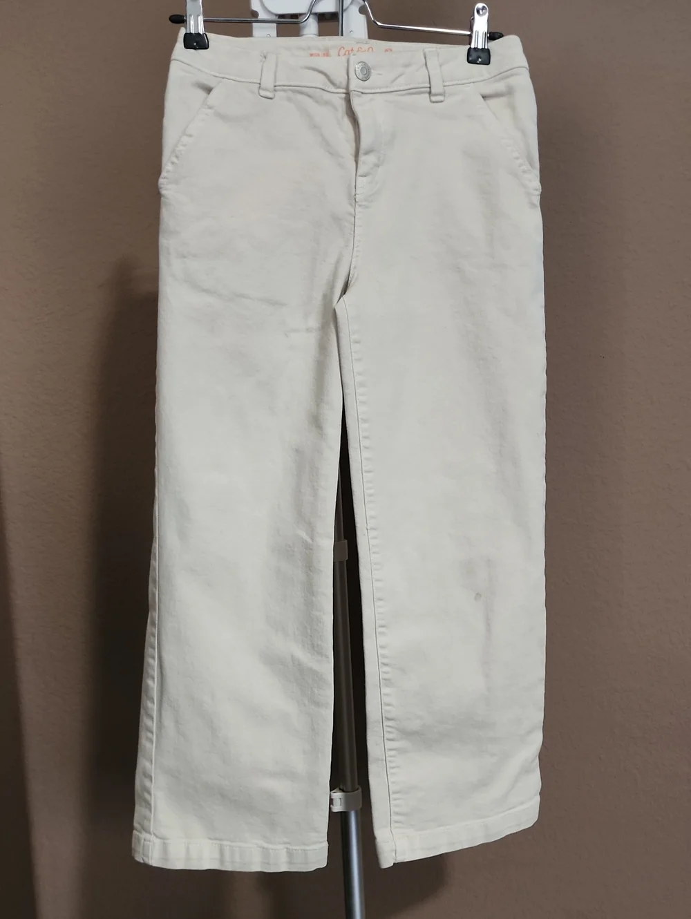 Girl's Light Peach Cream Straight-Leg Jeans